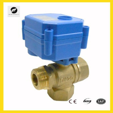 1/2 zoll 1/2 &quot;dn15 3/4&quot; dn20 weiblichen männlichen mini messing motorisierte 3 way ball valve preis für HVAC fan coil